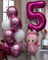 Композиция с розовой цифрой пять