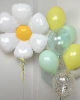 Шарик ромашка и фонтан из шаров