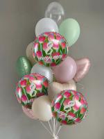 Нежный фонтан из шаров на 8 марта