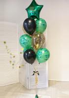 Фонтан из шаров на дембель со звездой с надписью