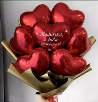 Букет из фольгированных сердец 