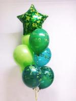 Фонтан из шаров камуфляж со звездой