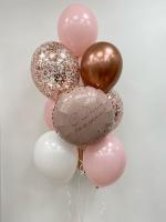 Нежный фонтан с фольгированным шариком с рисунком