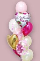 Фонтан с розовыми шарами для мамы