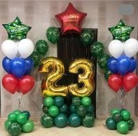 Композиция из шаров на 23 февраля