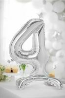 Серебряная цифра четыре 