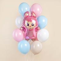 ФИГУРА Эльф плюшевая кукла розовая + 9шариков