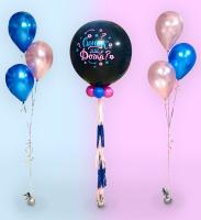 Большой шар на гирлянде тассел, голубые и розовые шары