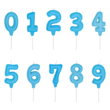 Свеча -цифра  Праздник голуб паст 6см