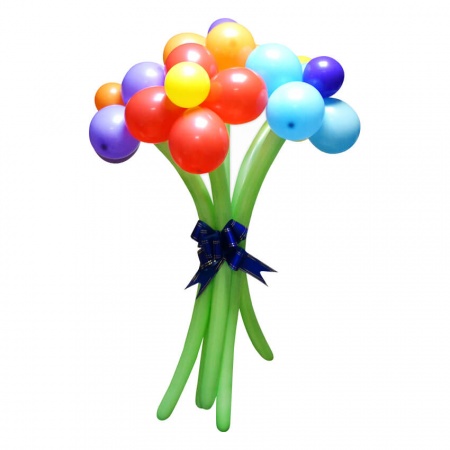  Разноцветные цветы из воздушных шаров