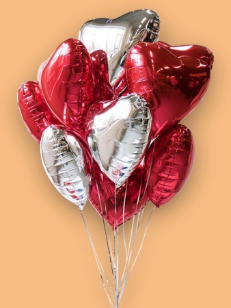 Воздушные шары сердца на 23 февраля 