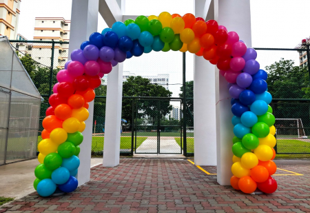 Разноцветная арка из воздушных шаров